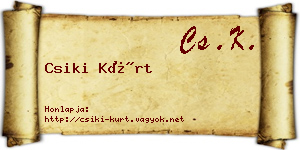 Csiki Kürt névjegykártya